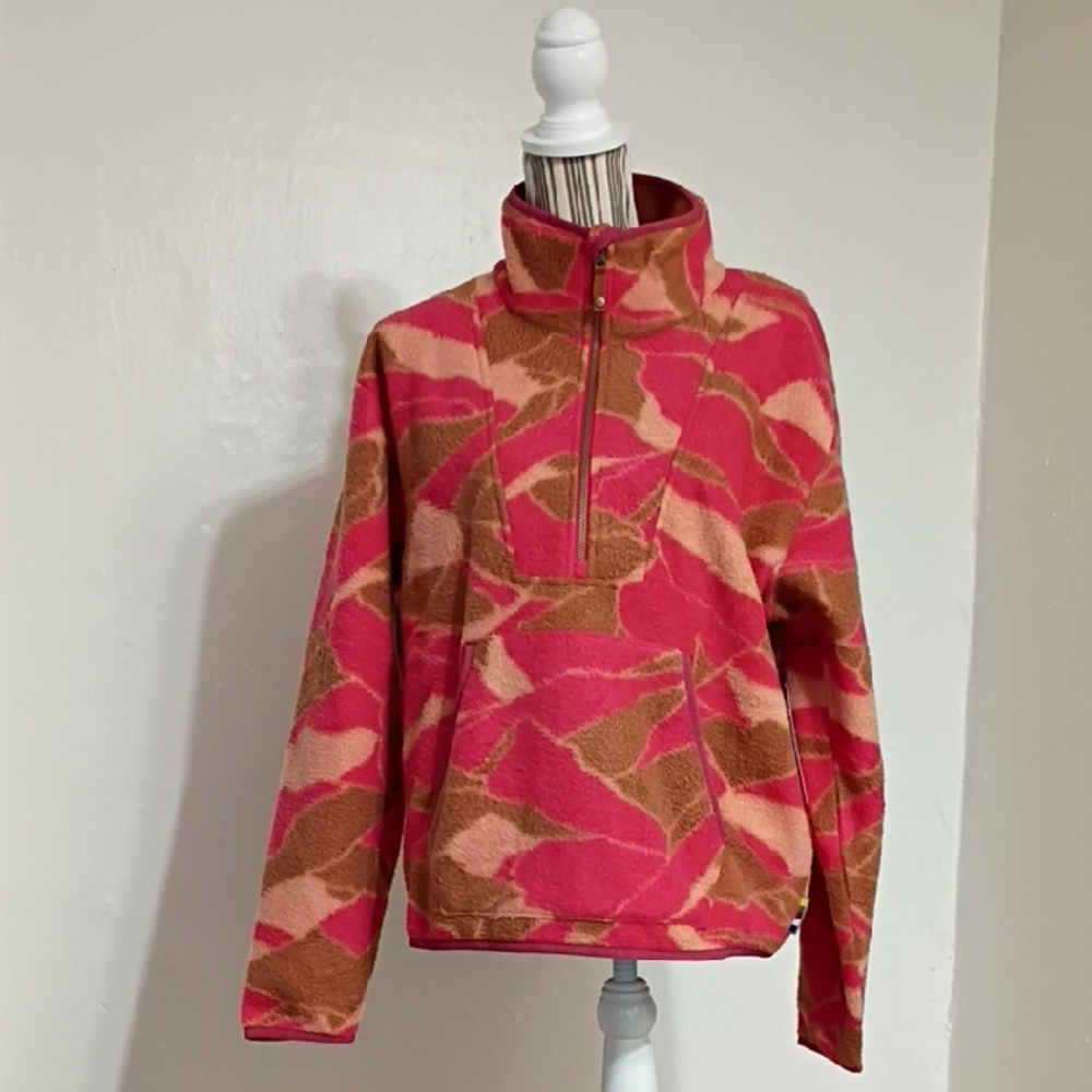 Sherpa Uddesya Sherpa Quarter Zip Fleece Minerla Red Himalaya Size M NWT